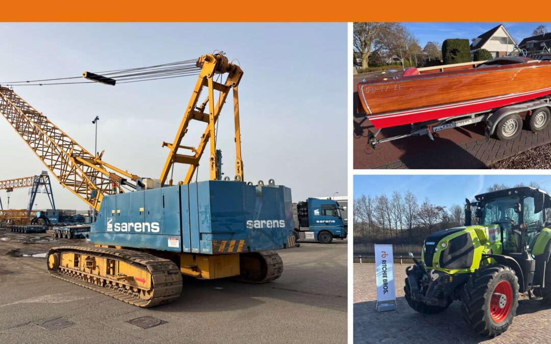Van retro Riva Runabout tot 80-tons kraan: unieke selectie in komende Ritchie Bros. Benelux-veiling